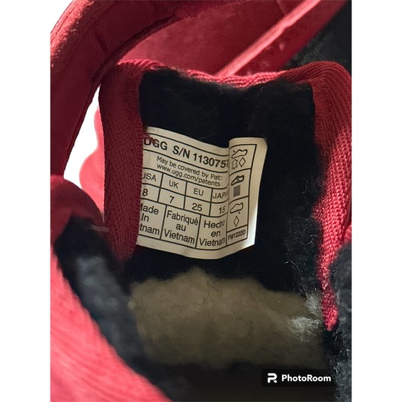 UGG Unisex Toddler Kids Neumel Snapback Boots Size 8 in Red/Black - Picture 6 of 6